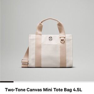 Lululemon Athletica Two-Tone Canvas Crossbody Bag - Cream and Tan